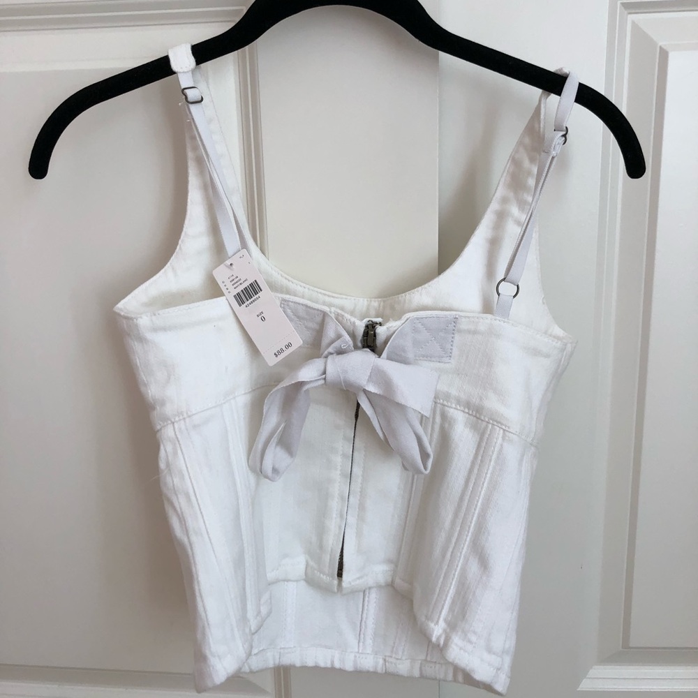 White denim tank top
